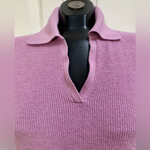 Lilac Purple JOIE Collared V Knit Sleeveless Vest Top Size XS Unworn Polo Mauve - Picture 2 of 10